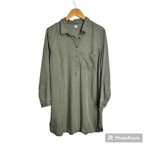 Old Navy XL Long Sleeve Olive Green Shirt Dress